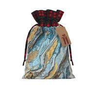 Rock Layers Printing Color Matching Plaid Christmas Bag With Drawstring,4.7x6.9 In For Christmas Halloween