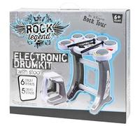 Rock Legend Electronic Drumkit With Stool - 6 Drum Rhythms, 5 Demo Songs! 3x AA Batteries Required - Dimensions: Drumkit: L45 X W27 X H51cm, Stool: L26 X W21 X H23cm