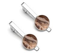 Rock Lizard Silver Tie Clip Long Styles Necktie Clip Tie Bar for Business Wedding Graduation