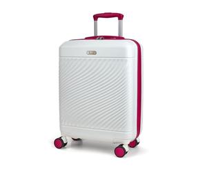 Rock Love Island Small 35L Hard Shell Suitcase - White & Pink