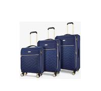 Rock Luggage Sloane Softshell 8 Wheel Expander With Tsa Lock 3 Pc Set Navy