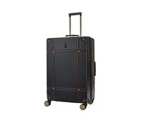 Rock Vintage Large Hard Shell Hold Suitcase in Black - Nostalgic Design, Dual 360 Swivel-Wheels, Telescopic Handle, Impact-Resistant Material & TSA Combination Lock - 78 x 47 x 30cm 4.6KG