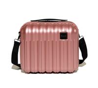 Rock Luna 11L Travel Vanity Case - Pink | Metallic Finish - Trolley Luggage Strap - ABS/PC Hard Shell - Kissing Zips - 1.1kg Weight - 27x31x17cm Size
