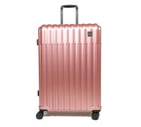 Rock Luna Large 104L Hard Shell Suitcase - Pink (Metallic Finish) | Durable ABS Shell - 8 Spinner Wheels, TSA Lock, Telescopic Handle - Lightweight 3.5kg - 76.5 x 52 x 30cm Checked Luggage