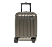 Rock Luna Underseat Hard Shell Suitcase in Charcoal - Lightweight Durable ABS Case with TSA Lock, 4 Spinner Wheels & Telescopic Handle - Metallic Hand Luggage- 44x32.5x20cm 21L Capacity