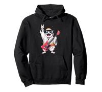 Rock Monk Electric Guitarist Kawaii Anime Cartoon Performer Pullover Hoodie