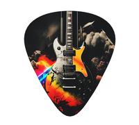 Rock Music 12 Pack Guitar Plectrums With Storage Case, 0.46/0.71/0.96mm, Including Thin, Medium Thick Guitar Plectrums For Electric Guitars Bass Ukulele