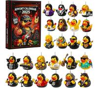 Rock Music Advent Calendar 2025-24 Days Christmas Countdown with 24 Different Rock Band Duck Ornaments, Music Duck Advent Calendar 2025, For Musicians, Loves