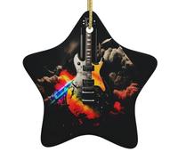 Rock Music Christmas Decorations, Star Shaped Ceramic Christmas Decorations, Christmas Tree Decoration Hanging, Family Gathering Festive Decorations