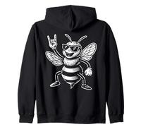 Rock Music Funny Heavy Metal Bee Sign Zip Hoodie