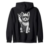 Rock Music Funny Heavy Metal Yorkshire Terrier Dog Retro Zip Hoodie
