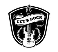 Rock Music Guitar Music Melody Notes Engraving Stickers 36x37.6cm Art Mural Painting Black
