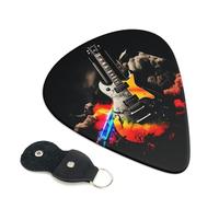 Rock Music Guitar Plectrums, 6 Guitar Plectrums, Double Sided Printing, For Acoustic Guitar, Bass, Ukulele, Electric Guitar (0.46 Mm 0.71 Mm 0.96 Mm)