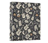 Rock Music Pattern 3 Ring Binder 1.5 Inch Round Ring Binder View Binder Holds 200 Documents for Home School Office Use