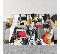 Rock Music Pattern Blankets for Couch Soft Fleece Throw Blanket Luxury Flannel Lap Blanket Gifts Lightweight Air Conditioning Blankets Fuzzy Cozy Throws for All Seasons