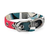 Rock Music Pattern Dog Collar Adjustable Martingale Pet Collar Female Male Cute Cat Collars No Pull Dog Choker Collars for Small Medium Large Pet