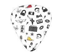 Rock Music Pattern Printed Guitar Picks Personalized Guitar Plectrums 12 Pcs For Acoustic Guitar Electric Guitar And Bass Bulk Guitar Pick One Size