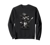 Rock Music Raccoon Playing Guitar Festival Animal Art Sweatshirt