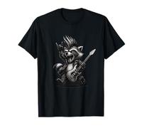 Rock Music Raccoon Playing Guitar Festival Animal Art T-Shirt