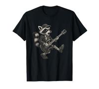 Rock Music Raccoon Playing Guitar Festival Animal Art T-Shirt