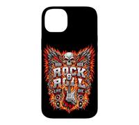 Rock Music Skull Freedom Wings Guitar Flames Graphic Case for iPhone 14 Plus