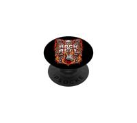 Rock Music Skull Freedom Wings Guitar Flames Graphic PopSockets Adhesive PopGrip