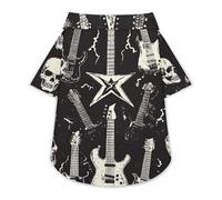 Rock Music Themed Dog Shirt Soft Breathable Dog T-ShirtSummer Buttons Clothes Breathable Pet Apparel Daily Wear 3XL