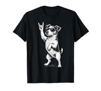 Rock Musik Funny Dog Heavy Metal Retro Jack Russell Terrier T-Shirt