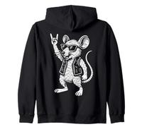 Rock Musik Heavy Metal Mouse Funny Retro Zip Hoodie