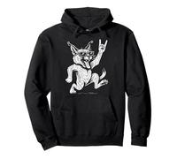 Rock Musik Lynx Funny Heavy Metal Sign Retro Pullover Hoodie