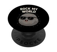 Rock My World - Funny boulder Pun Cute Geology For Climbers PopSockets Adhesive PopGrip