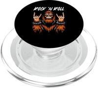 Rock N Roll Bigfoot Sasquatch Yeti Rock On Sign PopSockets PopGrip for MagSafe