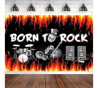 Rock N Roll Birthday Party Photography Backdrop 1950's Born - Rock Decoration Photo 60s Rock Themed Background For Music Event 240x180