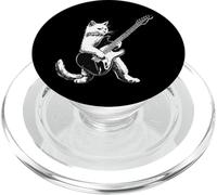 Rock n Roll Cat Playing Guitar Funny Rock Music & Cat Lover PopSockets PopGrip for MagSafe