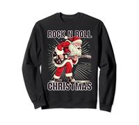 Rock N Roll Christmas Santa Playing Guitar Sweatshirt
