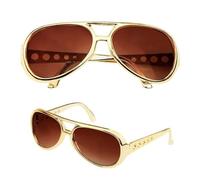 Rock n Roll Glasses Gold 50s 60s 70s Retro Elvis Style Fancy Dress Unisex