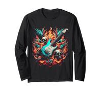 Rock N Roll Guitar Player Music Guitarist Skeleton Hand Long Sleeve T-Shirt