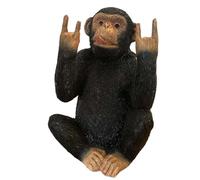 Rock 'n' Roll Monkey Ornament Chimpanzee Figure Rock Music Devils Horns Salute 19cm Funny Chimp Detailed Finish Resin Great Gift For Music Lovers