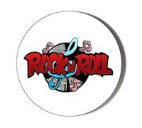 Rock N ROLL - Retro Rock and ROLL Sign Small 10 x 49mm Vinyl Stickers Pack of 10