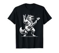 Rock n Roll Wolf Playing Guitar Funny Mens Womens Wolf T-Shirt