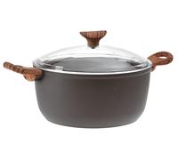 Rock 'n' Rose 2 Handles High Saucepan with Non-Stick Lid 24 cm Black Sambonet