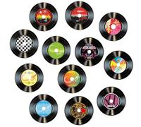 Rock 'n'roll Decoration, Pack of 12 1950s Rock and Roll Party Decorations, 50s Theme Party Needs Music Favours, 50s Rock Decorations