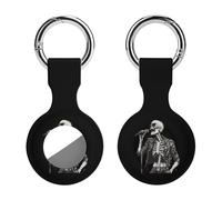 Rock N'roll Skeleton Compatible with Airtag Locator Silicone Protective Case with Keychain 1PCS