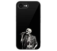 Rock N'roll Skeleton Slim Glass Case Protective Classic Cell Phone Basic Cases Compatible with iPhone 16/16 Plus/16 Pro/16 Pro Max/16 E