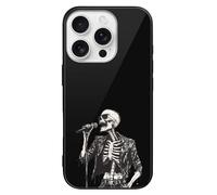 Rock N'roll Skeleton Slim Glass Case Protective Classic Cell Phone Basic Cases Compatible with iPhone 16/16 Plus/16 Pro/16 Pro Max/16 E
