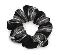 Rock N'roll Skeleton Women's Scrunchies Ponytail Hold Hair Ties Gentle Hairs Bands Accessories for All Tousle Types