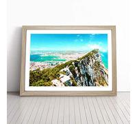 Rock of Gibraltar Skyline | Framed Wall Art Print | Modern Home Decor Picture | Ready to Hang Artwork for Living Room, Bedroom, Kitchen or Office | Multiple Sizes