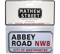 Rock Off Abbey Road London Sign Embossed Fridge Magnet - White/Black/Red, One Size