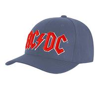 AC/DC Unisex Baseball Cap: Red Logo (Denim Blue) OFFICIAL NEW