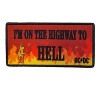 Rock Off AC/DC Standard Woven Patch: Highway To Hell Flames